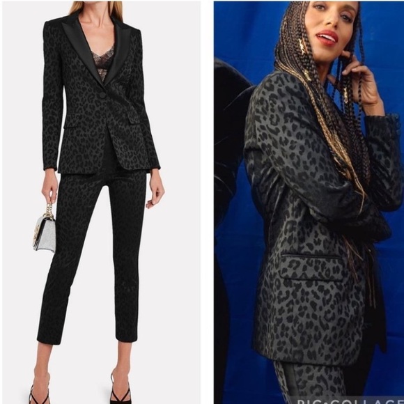 Veronica Beard Jackets & Blazers - SET Veronica Beard Pants Suit Blazer Trouser 2/4 Leopard Tuxedo Ashburn Black